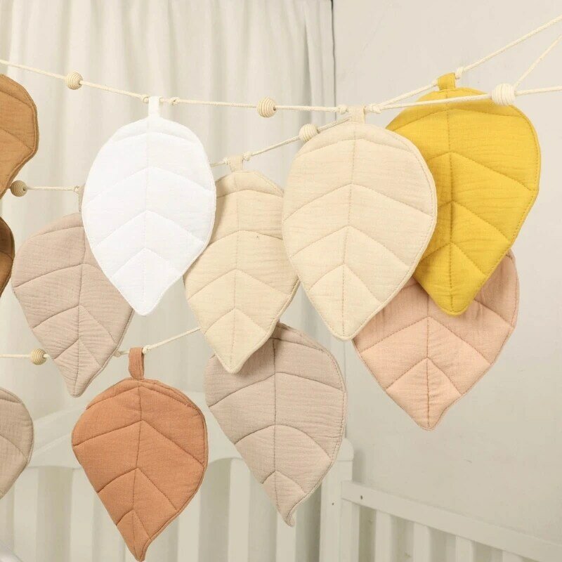 Nature inspired Cotton Bunting Flags Leaf Designs Baby Garland for Baby Shower Party Decor & Newborn Photography Props