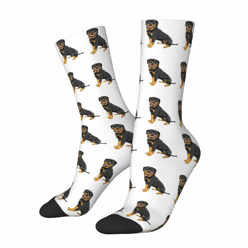 Зимние теплые модные мужские и женские Носки с рисунком собаки ротвейлера, нескользящие носки для любителей собак