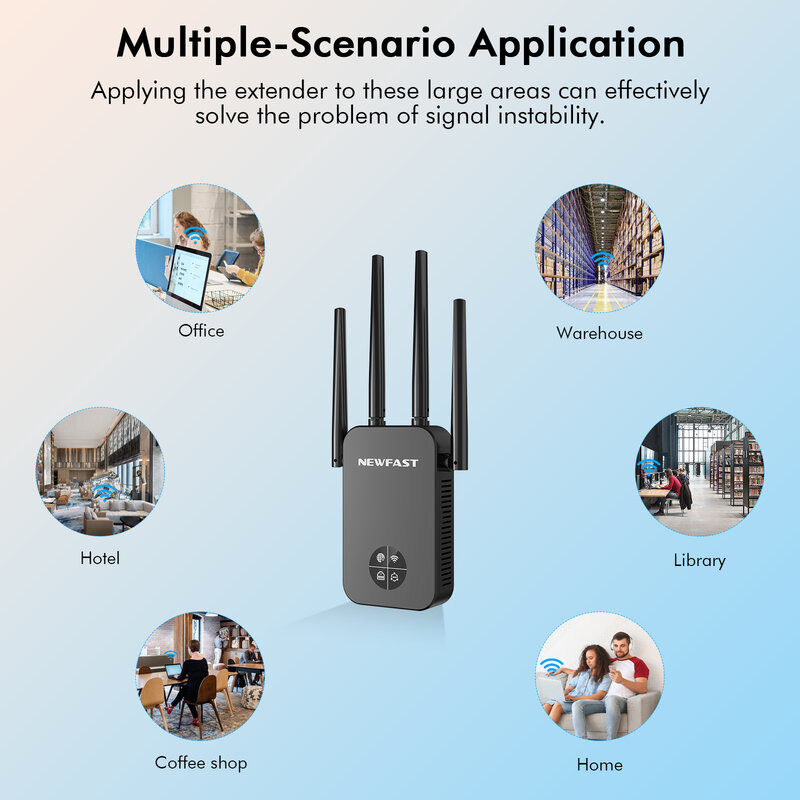 AC1200 OLED WiFi Repeater 5g 1200Mbps Router WiFi Extender amplificatore 2.4G/5GHz wi-fi Signal Booster antenna di rete a lungo raggio