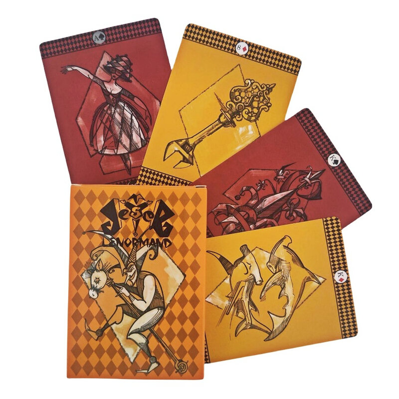 Juego de cartas de oráculo de Lenormand, Jester Lenormand, Tarot con Manual de papel y guía para principiantes, 36 piezas, 10,4 cm X 7,3 cm