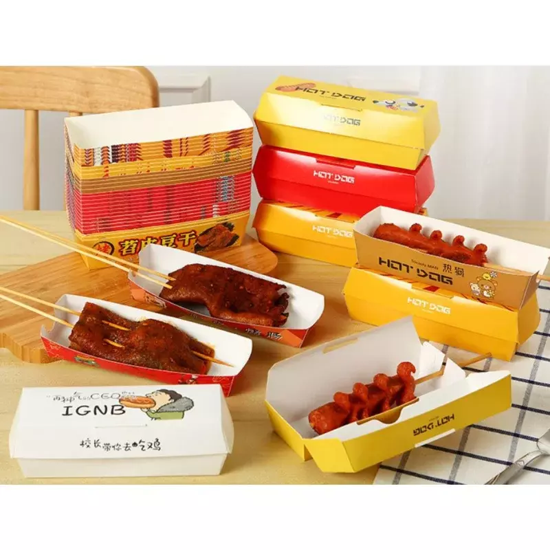 Customized productcustom customized disposable sausage hot dog bags wrappers holder packaging container box