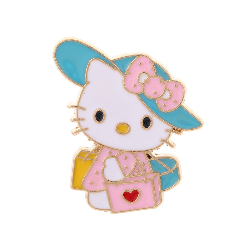 Ciao Kitty spilla personaggio Anime Kawaii sanhos Kit gatto decorazioni per feste di compleanno spille spille giacche distintivi