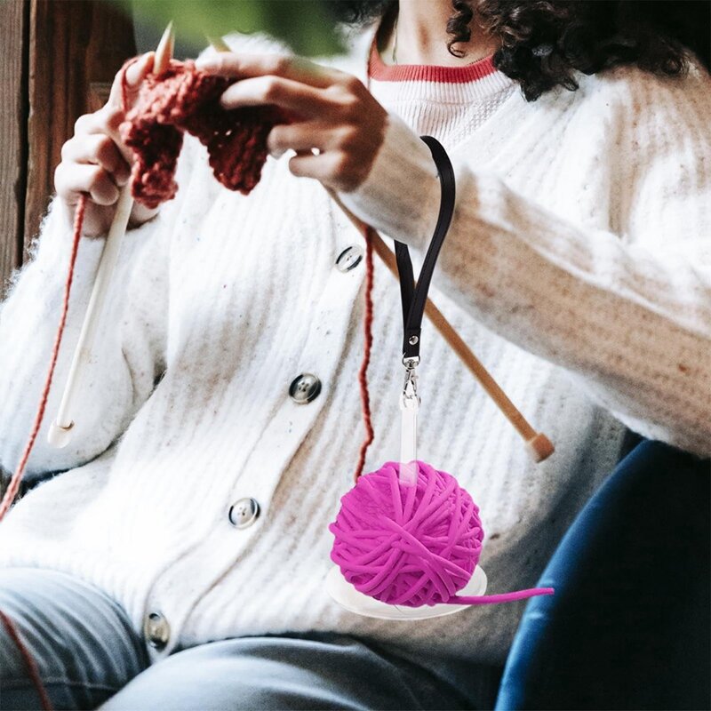 1PCS Acrylic Wrist Yarn Holder With Leather Wrist Strap, Portable Yarn Ball Holder, Organizer For Knitting Supplies