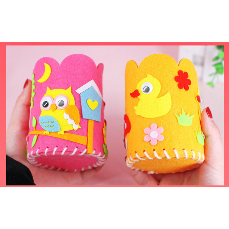 Kids DIY Craft Pencil Holder Educational Toys For Children Creative Handwork Pen Container Arts And Crafts Toys Gifts