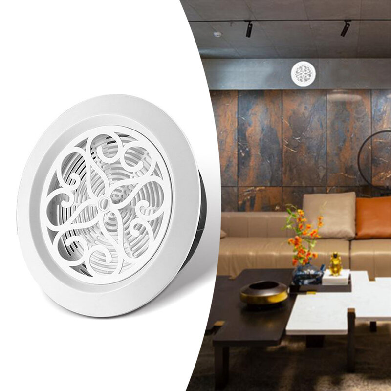 Decorative Air Vent Cover Round Ventilation Grill Outlet With Built-in Screen Mesh Adjustable Outlet For Wall Ceiling