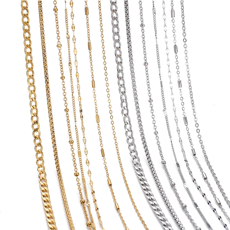 Perles en acier inoxydable de 2 mètres, bijoux de direction, accessoires de bracelet, sans décoloration