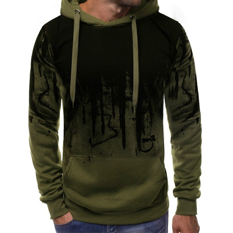 Men Fashion Camouflage Sweatshirts Long Sleeved Hoodies Casual Sports Hooded Coat outdoor sportswear