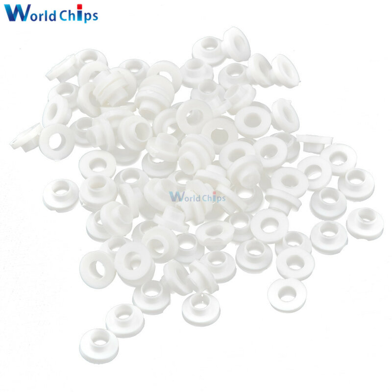 100Pcs TO-220 Transistor Plastic Insulation Washer + 100Pcs TO-220 Isolated Silicone Pad Sheet Strip