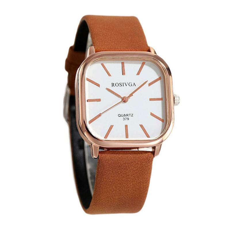 Новые модные квадратные кварцевые часы с кожаным ремешком, мужские Студенческие наручные часы, повседневный винтажный подарок в Корейском стиле Wom T7S6