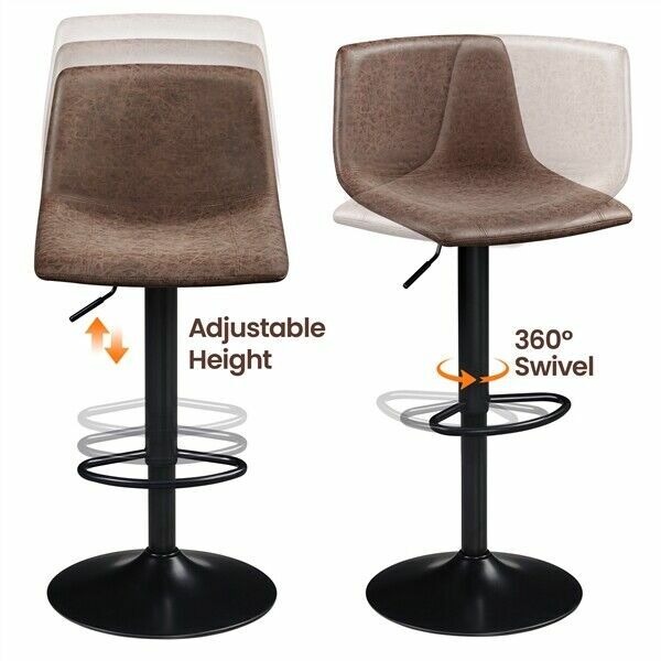 Swivel Bar Stools Set of 2 for Kitchen Counter Adjustable Height Bar Chair Stool