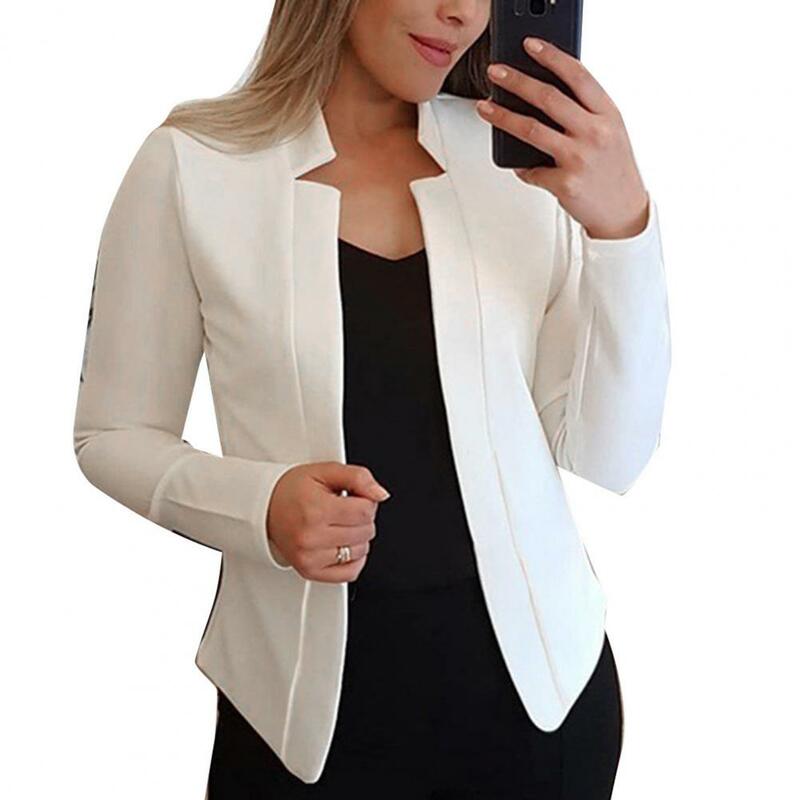 Elegant Coat Soft Open Front Blazer Polyester Business Jacket Suit  Jacket Suit Smooth