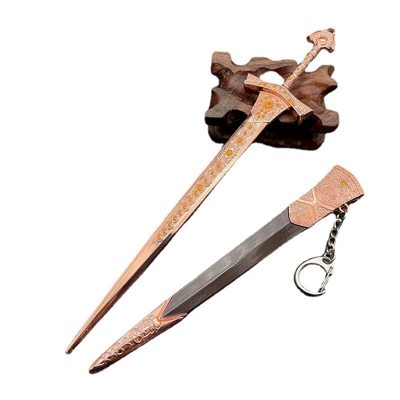 22CM zaginiony wiejski rycerz Mikaela Kalia rycerz monarcha wojskowy miecz sokoła pierścień metalowy nożyk do listów miecz
