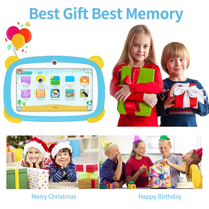 Google Learning Tablet para Crianças, Jogos Educativos, 4GB RAM, 64GB ROM, Quad Core, 5G, WiFi, Tablets, Novo, Barato, Simples, Presentes Infantis, 7 Polegada