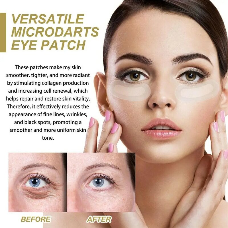 Ácido hialurônico Microneedle Eye Patches Mask, Anti Rugas, Envelhecimento Dark Circles, Hidratante, Sob Eye Gel Pads, Cuidados com a pele, Muito