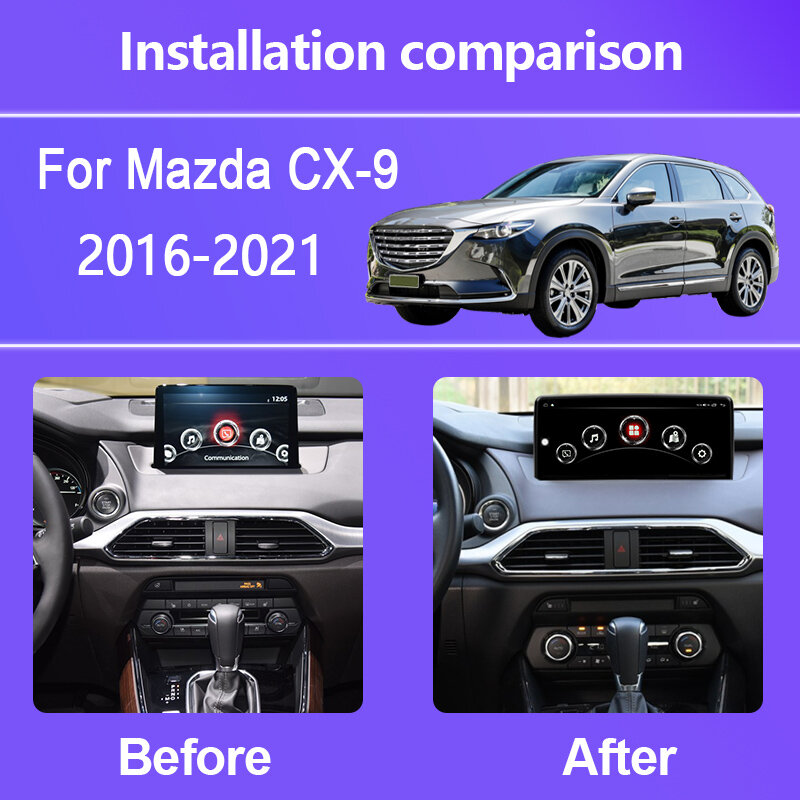 COHO Sistem Ganda 1920*720 untuk Mazda Cx-9 2016-2021 Radio Mobil Pemutar Video Multimedia Navigasi Stereo GPS Android 10 8-Core