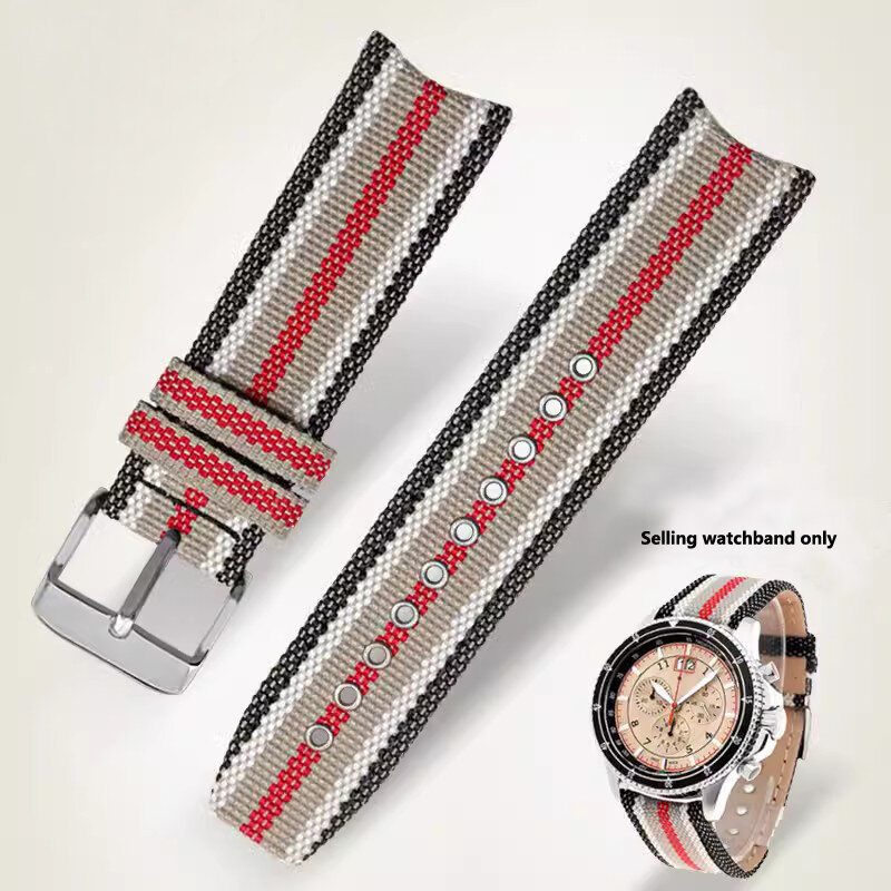 Nylon Watch Strap para Burberry Omega, Canvas Watchband Acessórios, 22mm Pulseira, Bu7600 7601 7602 7680