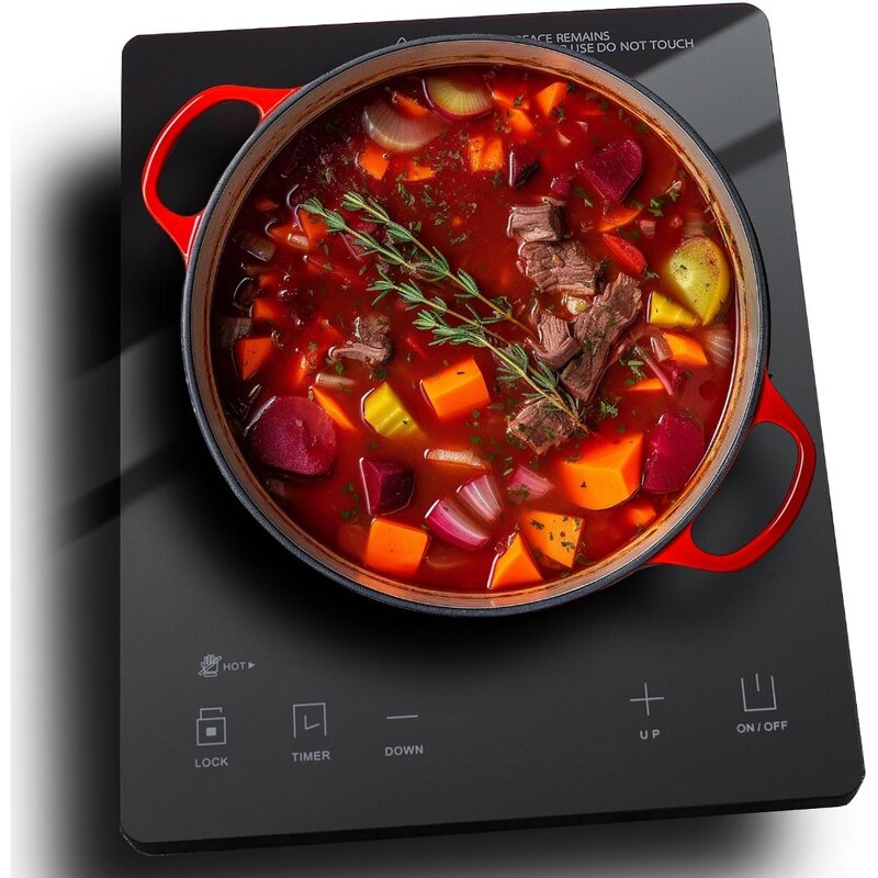 Pojedynczy palnik przenośna płyta indukcyjna do gotowania Ultra-cienkiej kuchenka elektryczna kuchenki na podczerwień, zestaw Combo