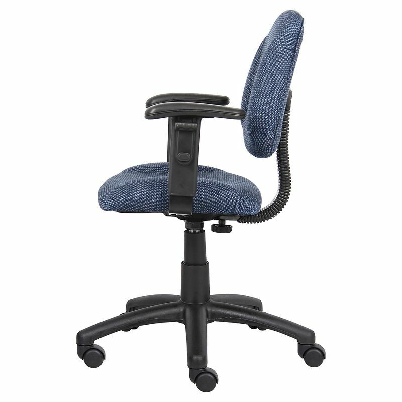Cadeira Deluxe postura com braços ajustáveis, reforçada conforto azul