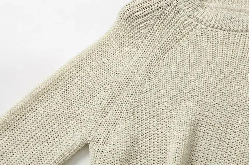 Suéter de punto informal para mujer, Jersey holgado de manga larga con cuello redondo, estilo Retro, Top elegante, novedad de otoño, 2023