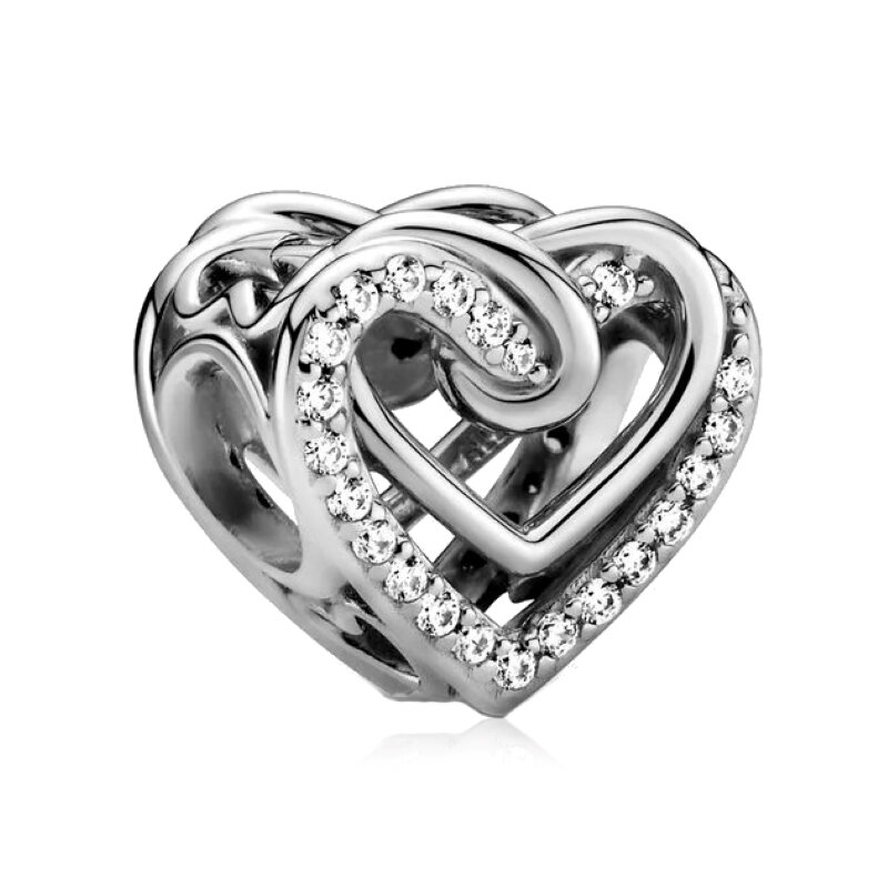 New Always Love Mom Family Tree Hollow Heart Winding Fashion Beads Fit Original Pandora Charms Silver Color Bracelet DIY Jewelry