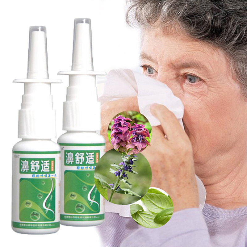 100% natural erval nariz spray sinusite gotas nasais tratamento coceira alérgica nariz erva médica rinite líquido de vison 20ml