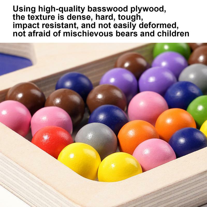 Wooden Board Bead Game Wooden Peg Board Beads Game Montessori Early Education Wooden Peg Board Rainbow Clip Beads Cognitive