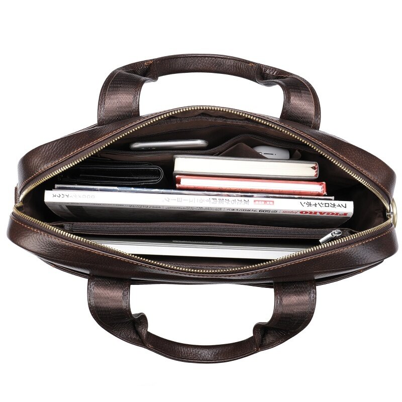 Slip da uomo Vintage in vera pelle borsa di lusso borsa per Laptop di grande capacità borsa a tracolla da uomo d'affari per uomo
