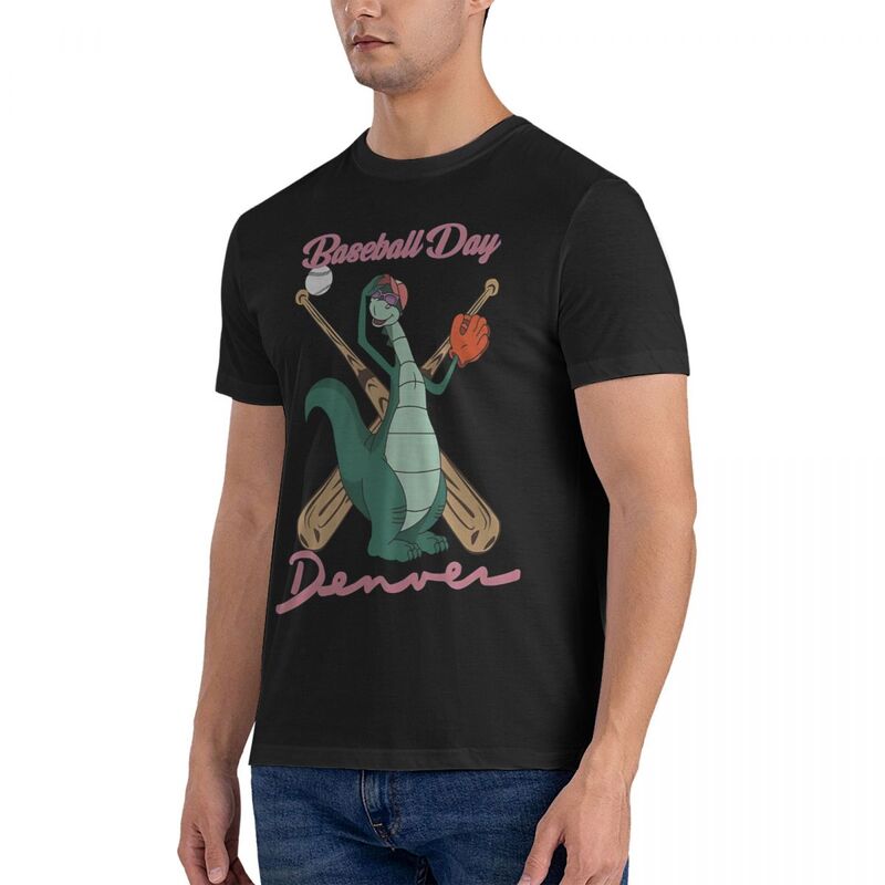 T-shirt de baseball vintage à col rond pour hommes, t-shirt à manches courtes, vêtements d'été, Denver le dernier dinosaure, 100% coton
