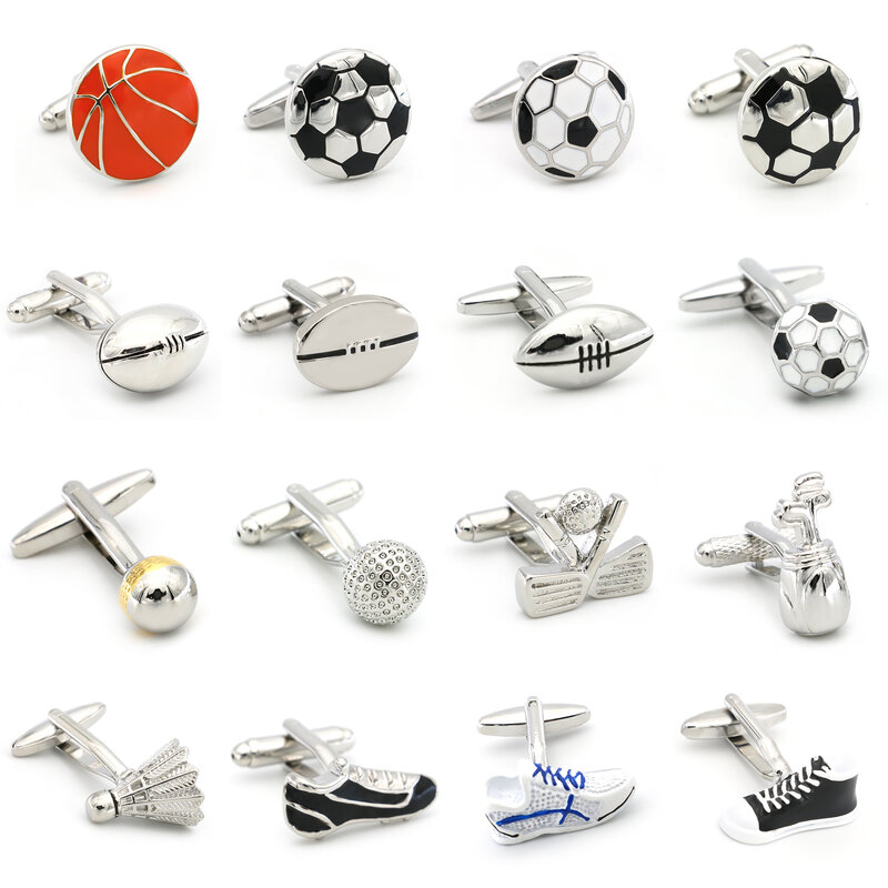 IGame-وصلات الكفة لكرة القدم للرجال ، مواد نحاسية عالية الجودة ، سلسلة رياضية ، أزرار أكمام لكرة السلة ، هدية