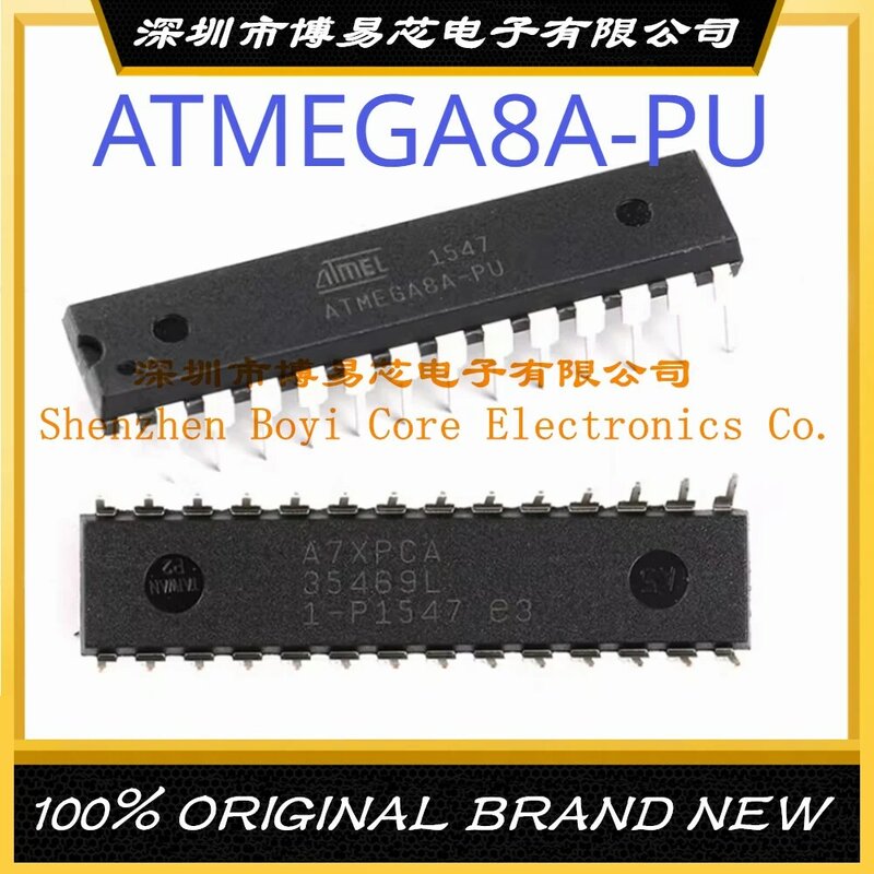 ATMEGA8A-PU asli baru paket komputer mikro Chip tunggal DIP-28 IC Core