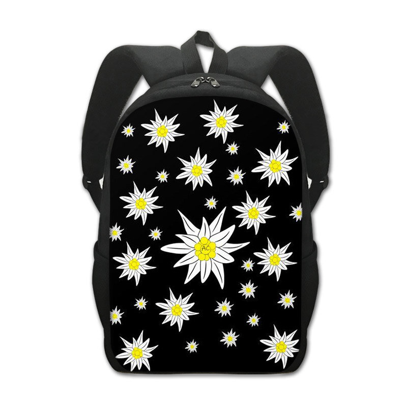 Edelweiß/Iris/Gänseblümchen Blumen druck Rucksack für Teenager Jungen Mädchen hübsche Schmetterling Schult aschen Tages rucksack Kinder Bücher tasche