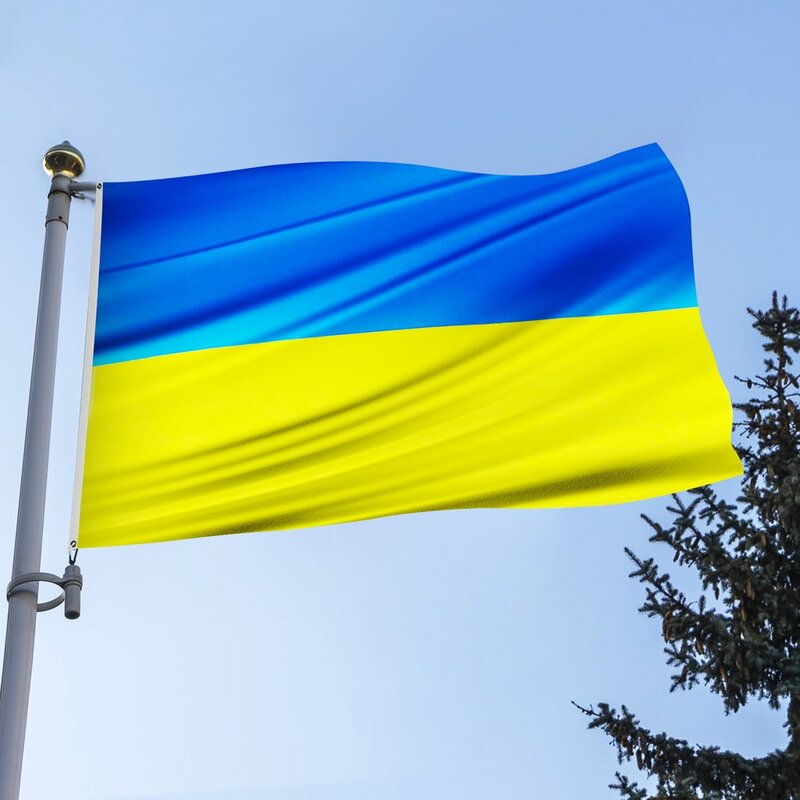ธงประจำชาติยูเครนธงยูเครนสำหรับเทศกาลพาเหรดกิจกรรมสำนักงานของตกแต่งบ้านธงประเทศยูเครนรีไซเคิลได้