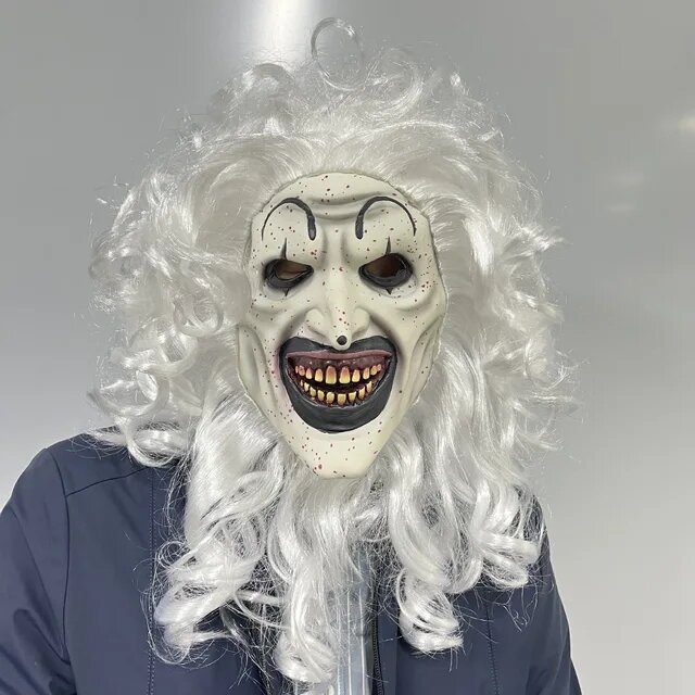 Spaventoso Terrifier 3 Mask Art The Clown Bloody Latex Joker Terrifier maschere Cosplay Full Face donna uomo Halloween Party Cos Prop