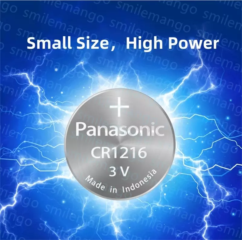 Panasonic-CR1216 Botão Bateria, 3V, Relógio Eletrônico, Controle Remoto Do Carro, Chave Pedômetro, Luz De Freio, Bateria De Lítio Universal