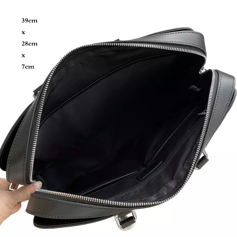 Tas bisnis pria, kualitas tinggi 15 inci lapisan laptop pegangan tangan tahan air tas selempang kapasitas besar dengan bahu