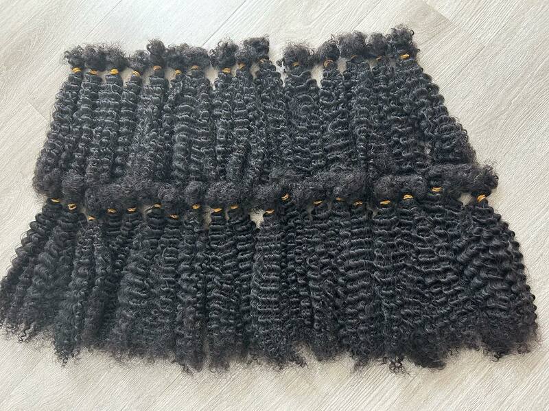 Afro Kinky Curly Locks, extensões de cabelo humano, Microlocs, Bulk Hair for Traiding, Crochet Tranças, 4B, 4C, 100g