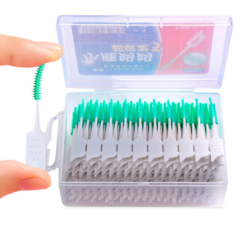 Sikat Interdental, 20/150 buah alat pembersih gigi karet lembut pembersihan gigi antara sikat gigi alat perawatan kebersihan mulut