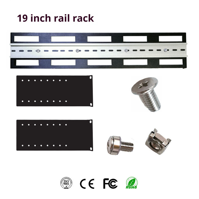 Staffa per armadio di rete da 19 pollici staffa di montaggio per ricetrasmettitore DINRail da 35mm Rack per binario di commutazione industriale regolabile in altezza
