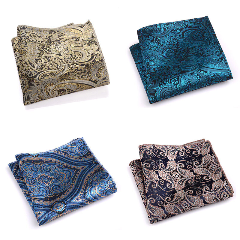 Polyester Silk Kerchief For Man Dark Blue Striped Chest Towel Gentlemen Hankies Fit Formal Party Pocket Square Handkerchiefs