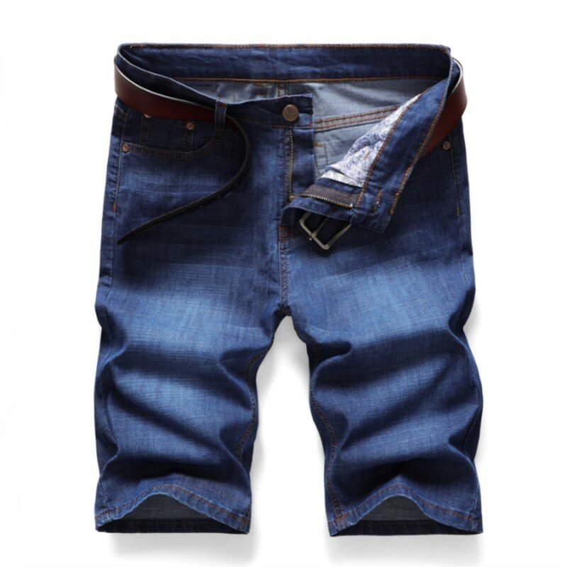 Джинсовые шорты мужские тонкие, повседневные Модные эластичные прямые штаны, лето