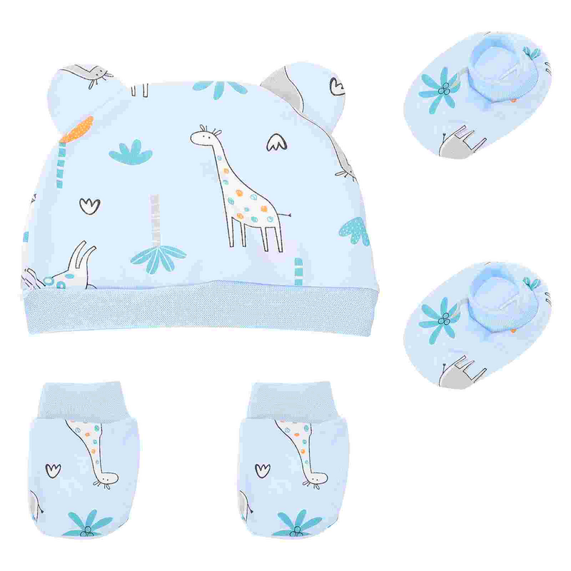 1 Set Cotton Baby Hat Baby Mittens Newborn Gloves Baby Socks Newborn Socks