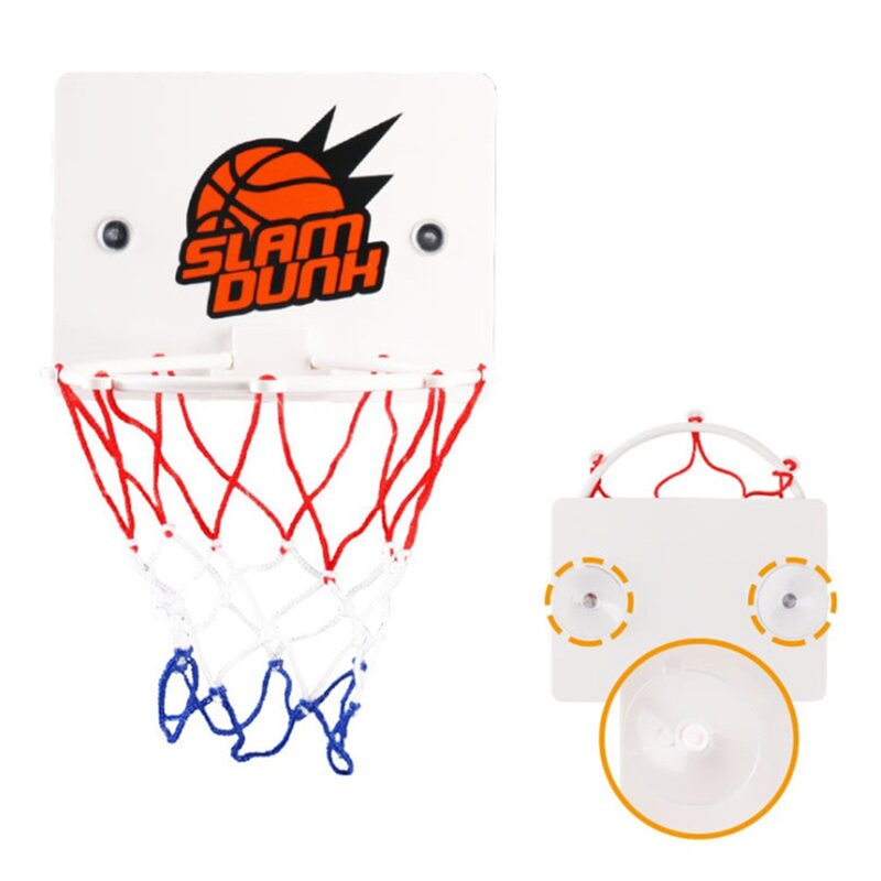 Mainan Karet Pelek Bola Basket Mini Cup Isap untuk Kamar Mandi Rangka Bola Basket Mainan Kantor Santai Anti Stres Jaring Bola Basket