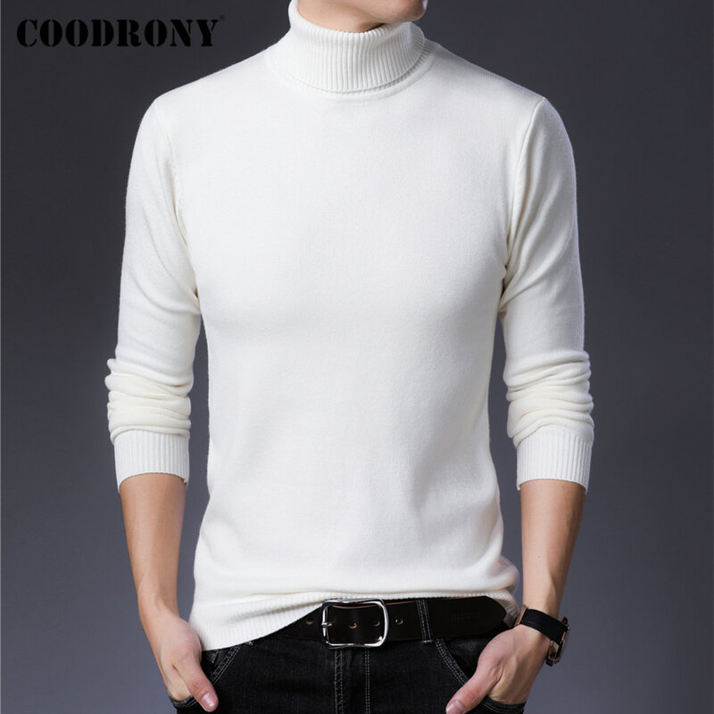 COODRONY marca inverno dolcevita maglione uomo abbigliamento classico colore puro Casual spesso caldo Pullover uomo Top maglia maglia Z1115