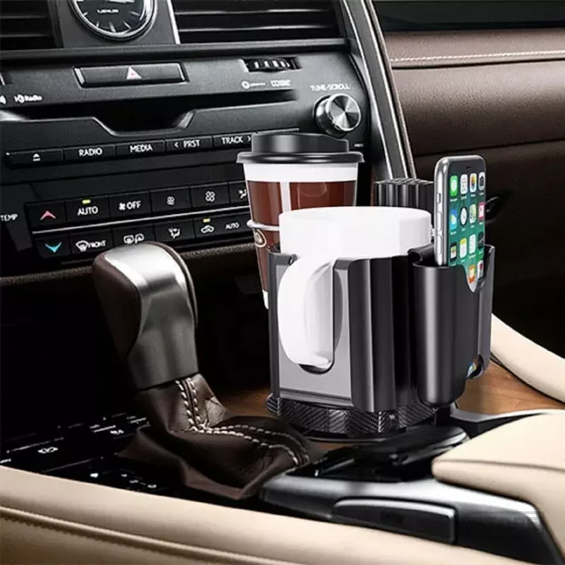 Uchwyt na kubek samochodowy regulowana podstawa stojak na kawę telefonu komórkowego
