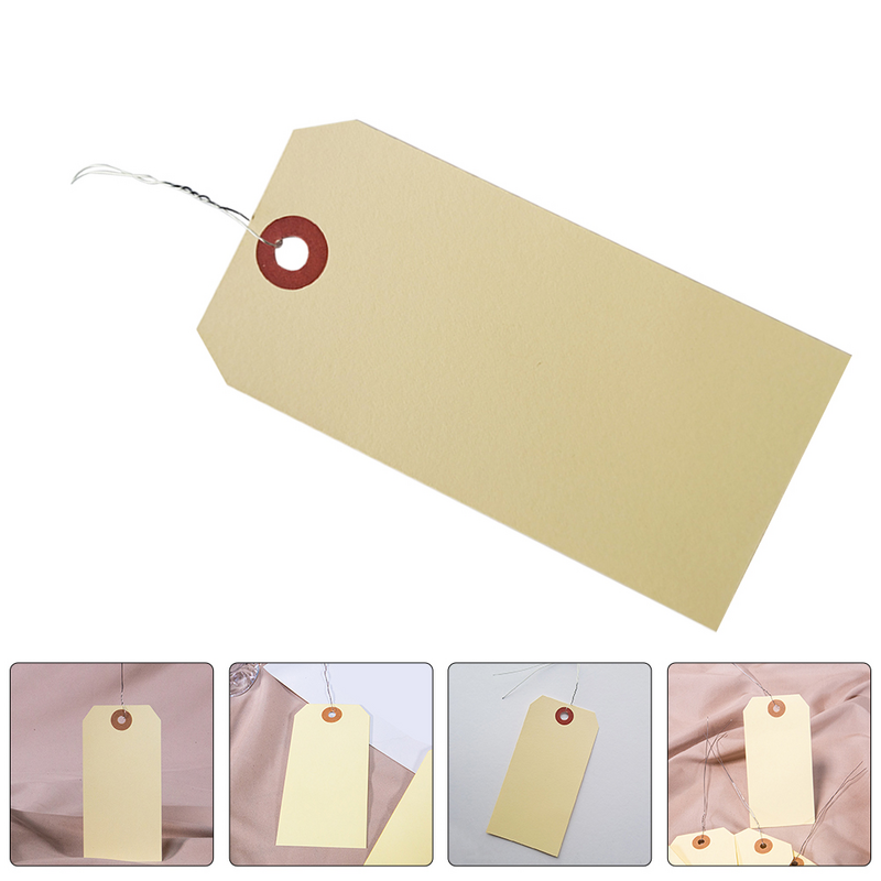 100 pcs Blank Tags Shipping Wired Tags Tags For Shipping Blank Tags For Packaging with Iron Wires