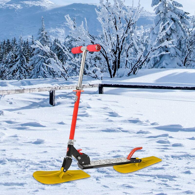 2 buah papan luncur Ski skuter salju papan seluncur Ski untuk papan seluncur salju musim dingin luar ruangan