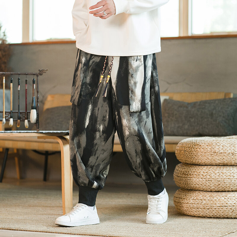Męska odzież uliczna spodnie z szerokimi nogawkami męskie spodnie haremowe Harajuku Casual spodnie damskie spodnie do joggingu lekkie wiosenne lato