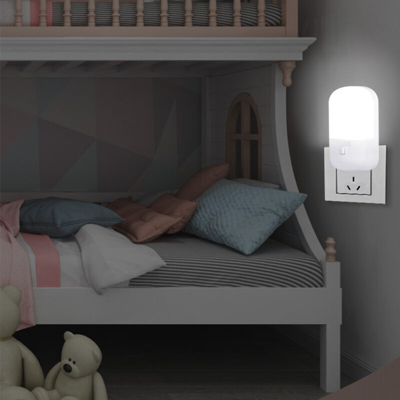 Luz LED nocturna de 1 a 10 piezas para niños, lámpara de mesita de noche con interruptor enchufable para UE/EE. UU., ahorro de energía, para dormitorio, pasillo y escaleras