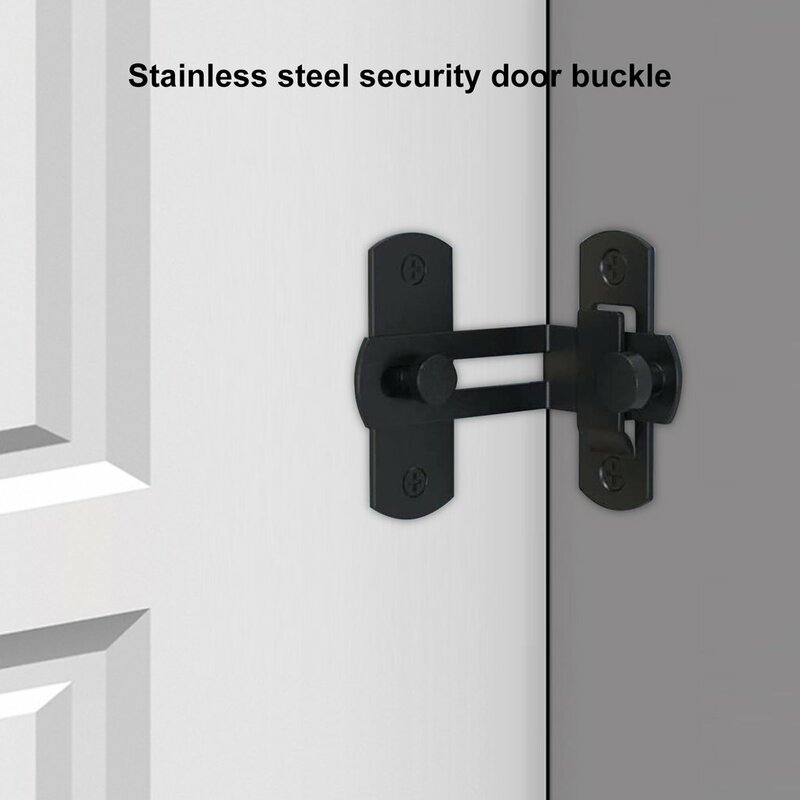 90 Degree Hasp Latches Stainless Steel Sliding Door Chain Locks Security Tools Hardware For Window Cabinet Hotel Home