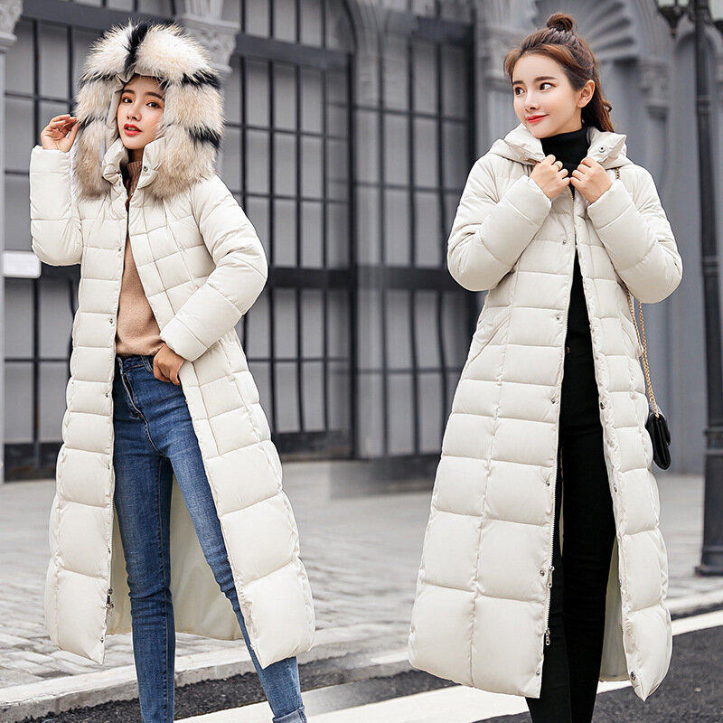 Parkas longas elegantes para mulheres, casacos quentes com capuz para senhoras, casacos Y2K, novos na moda coreana, outono e inverno, 2023